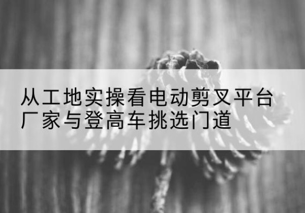 鼎城电动剪叉升降平台厂家-从工地实操看电动剪叉平台厂家与登高车挑选门道